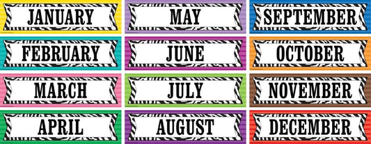 Colorful Zebra Stripes Monthly Headliners XTCR5352