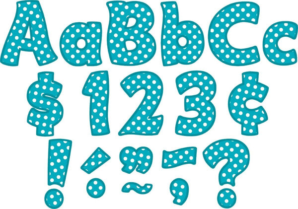 Teal Polka Dots Funtastic 4 Letters Combo Pack XTCR5429