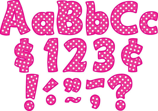 Hot Pink Polka Dots Funtastic 4 Letters Combo Pack XTCR5430