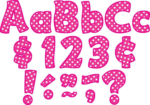 Hot Pink Polka Dots Funtastic 4 Letters Combo Pack XTCR5430