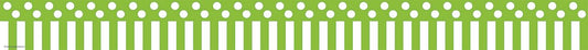 Lime Stripes And Polka Dots Straight Border Trim XTCR5502