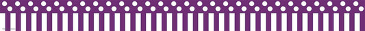 Purple Stripes And Polka Dots Straight Border Trim XTCR5503