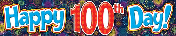 Fireworks Happy 100Th Day Banner XTCR5516