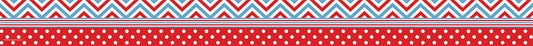 Red & Blue Chevrons And Dots Straight Border Trim XTCR5523