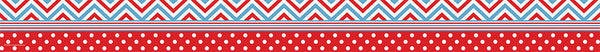 Red & Blue Chevrons And Dots Straight Border Trim XTCR5523