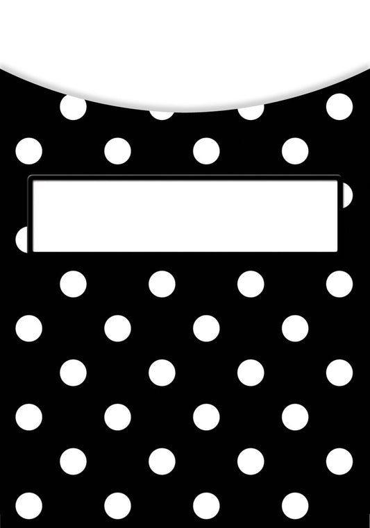 Black Polka Dots Library Pockets XTCR5552