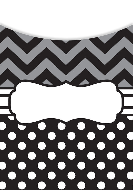 Chevrons And Dots Library Pockets - Multi-Pack XTCR5555