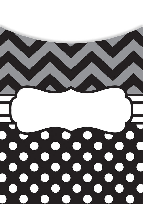 Chevrons And Dots Library Pockets - Multi-Pack XTCR5555