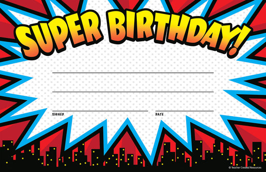 Superhero Super Birthday Awards XTCR5844