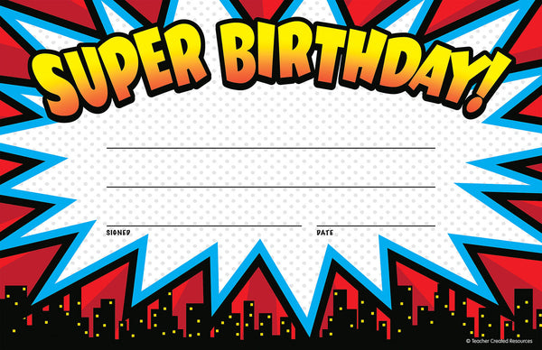 Superhero Super Birthday Awards XTCR5844