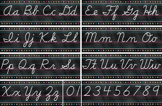 Chalkboard Brights Cursive Writing Bulletin Board Display St XTCR5858