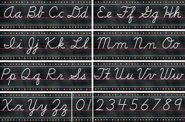 Chalkboard Brights Cursive Writing Bulletin Board Display St XTCR5858