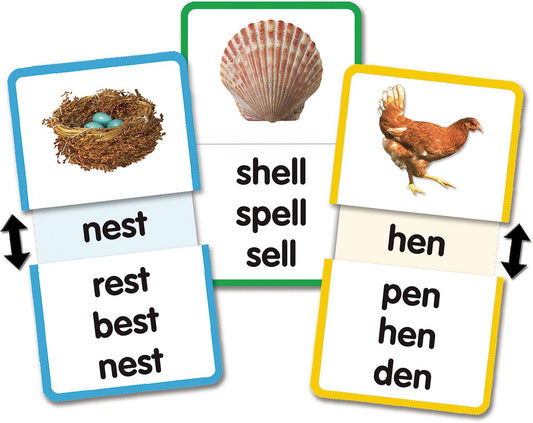 Short E Word Families Slide  Learn Flash Cards XTCR6558