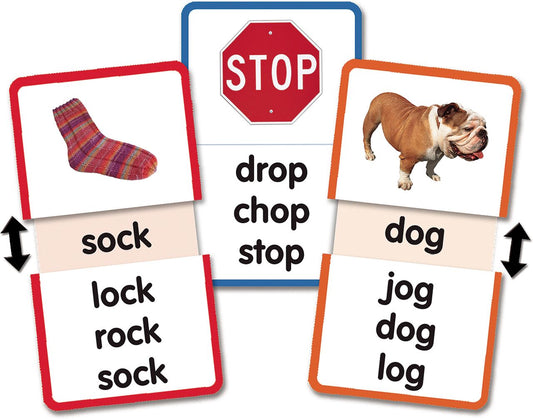 Short O Word Families Slide  Learn Flash Cards XTCR6561