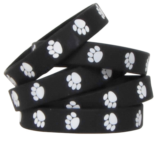 Black With White Paw Prints Wristbands XTCR6570