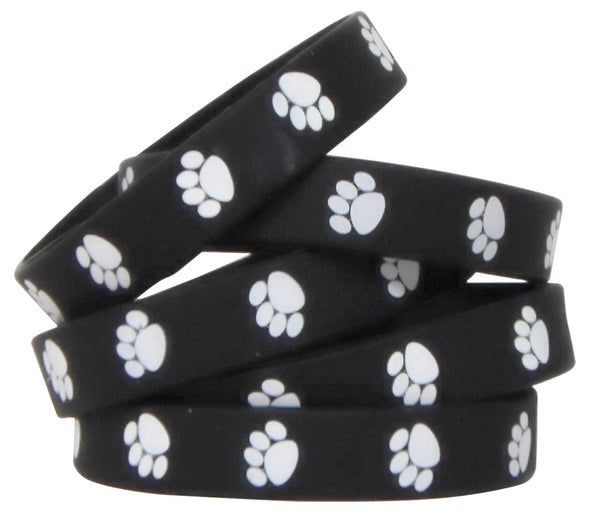 Black With White Paw Prints Wristbands XTCR6570