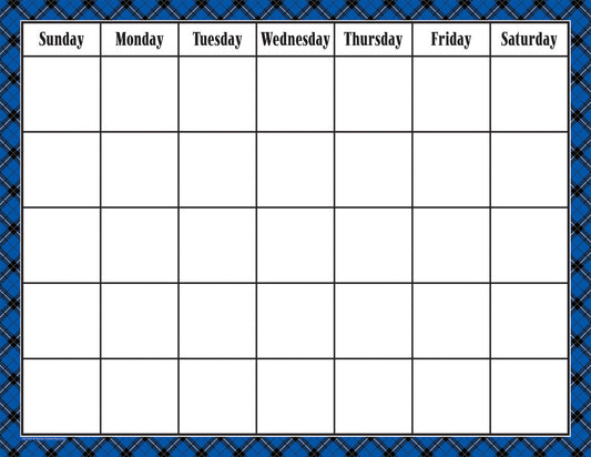 Blue Plaid Calendar Chart XTCR7547