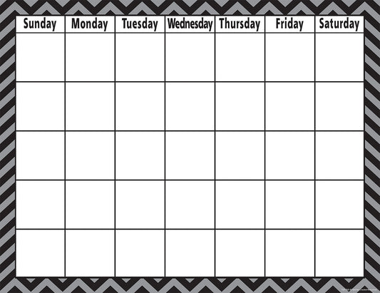 Black Chevron Calendar Chart XTCR7581