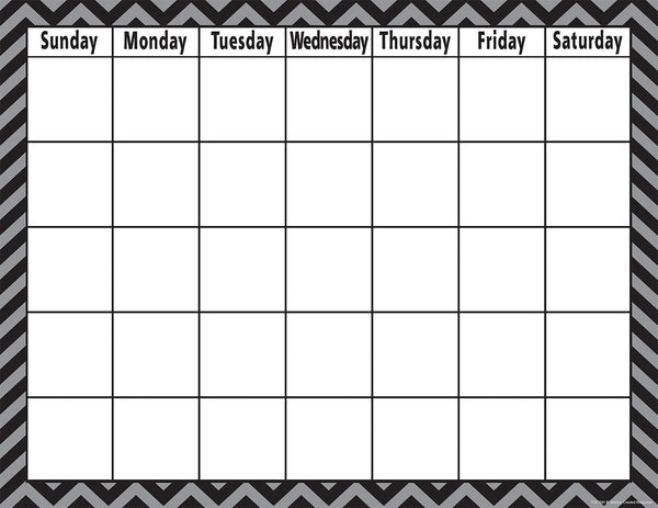 Black Chevron Calendar Chart XTCR7581