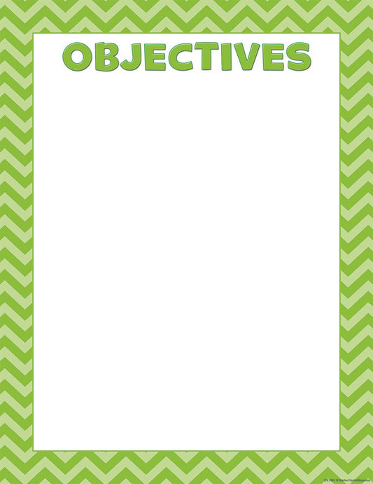 Lime Chevron Objectives Chart XTCR7584