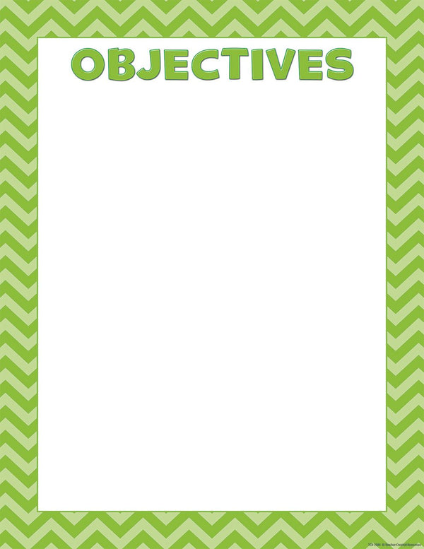 Lime Chevron Objectives Chart XTCR7584