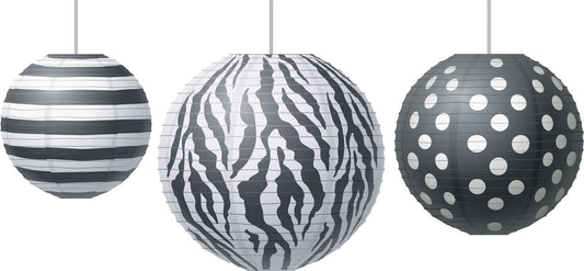 Big Bold Black  White Paper Lanterns XTCR77101