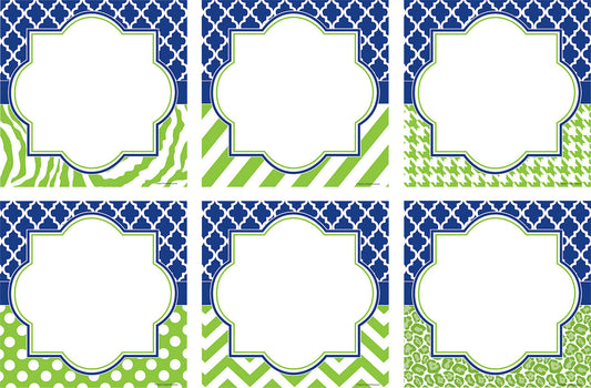 Navy And Lime Wild Moroccan Large Accents XTCR77118