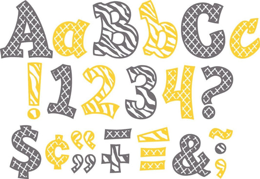 Lemon And Gray Wild Moroccan Sassy Font 5 Letters XTCR77120