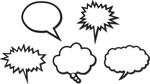 Black  White Speech Bubbles Magnetic Accents XTCR77203