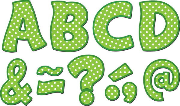 Lime Polka Dots Funtastic Font 3 Magnetic Letters XTCR77215
