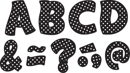 Black Polka Dots Funtastic Font 3 Magnetic Letters XTCR77216