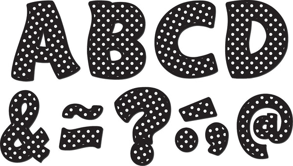 Black Polka Dots Funtastic Font 3 Magnetic Letters XTCR77216