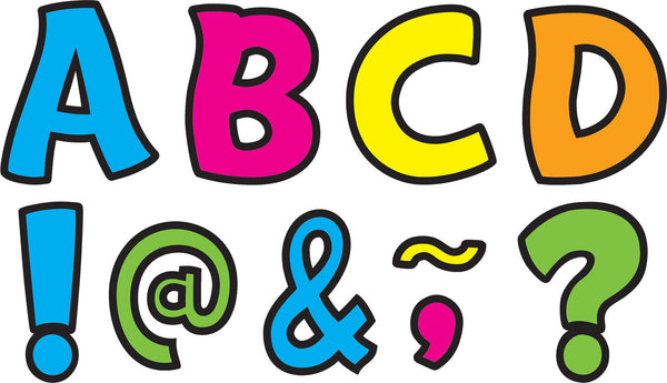 Neon Brights Funtastic Font 3" Magnetic Letters XTCR77217