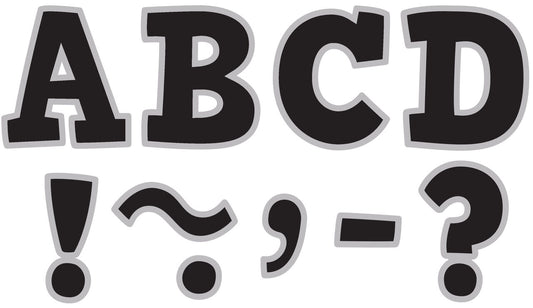 Black  Silver Bold Block 3 Magnetic Letters XTCR77266