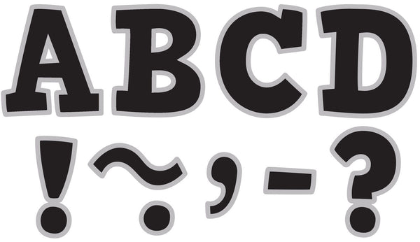 Black  Silver Bold Block 3 Magnetic Letters XTCR77266