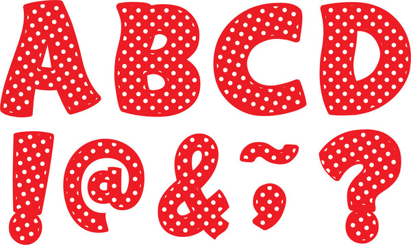 Red Polka Dots Funtastic Font 3 Magnetic Letters XTCR77267