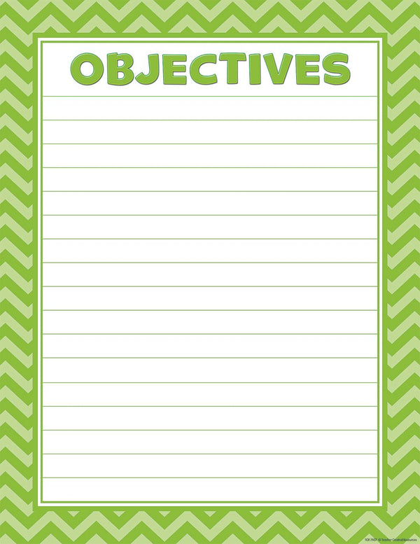 Lime Objectives Lined Chart XTCR7907